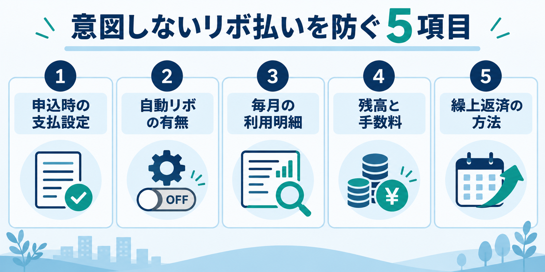 意図しないリボ払いを防ぐ5項目