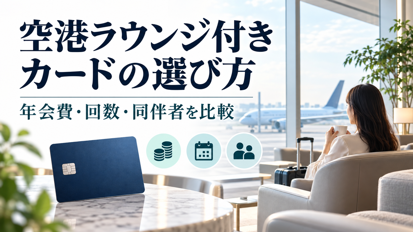 空港ラウンジが使えるクレジットカードの選び方を示す日本語アイキャッチ