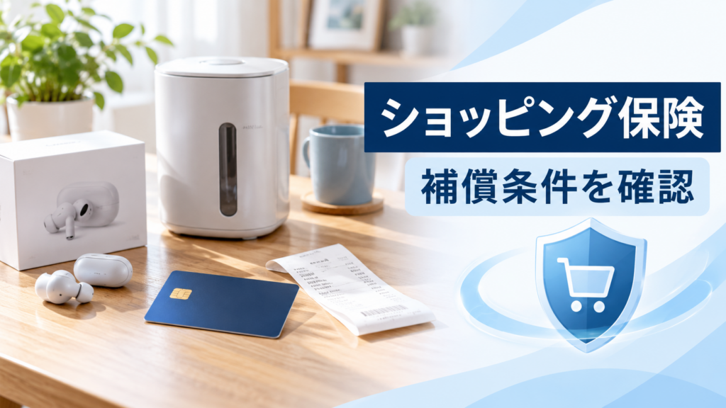 クレジットカードのショッピング保険の補償条件を確認するためのアイキャッチ